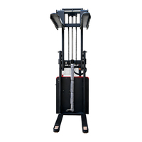 Gerbeur électrique piéton Longyuan CDD, longueur de fourche 1100 mm, batterie plomb-acide, pneus en polyuréthane, déplaceur latéral électrique, double mât