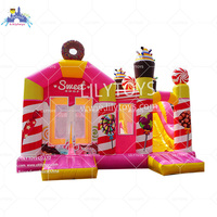 Lilytoys Chine Gonflable Videur Combo Gonflable Bonbons et Gâteau Parc D'attractions Fun City Combo Château