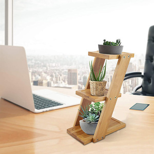 Creative wooden mini flower stand for office desks, living room desktop decorations, and succulent <b>plant</b> <b>pot</b> racks for - Product Image 2