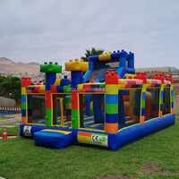 Structure gonflable aquatique 16' avec toboggan, pour utilisation humide ou sèche, avec souffleur, pour fêtes d'enfants