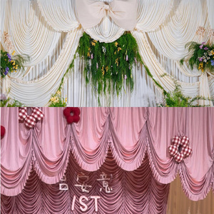 Rideaux à volants de mariage en soie de lait, draperies de fond pour la photographie d'événements, décoration de fond - Product Image 2