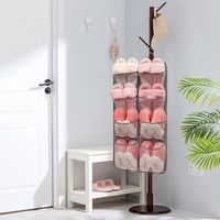 Organisateur de rangement suspendu grande capacité pour porte, 16 poches en filet, cintre rotatif pour soutiens-gorge, sous-vêtements, chaussettes, pour placard et chambre