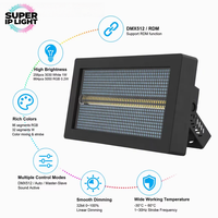 Projecteur LED Stroboscopique Haute Puissance 400W avec 256+864 Perles de Lampe et 96 Segments RGB, Effet DMX RDM pour Scène, DJ, Discothèque, Fête, Spectacle
