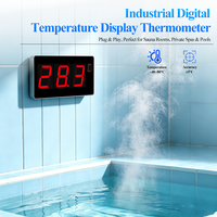 Thermomètre numérique mural en aluminium avec capteur intégré et calibration de température ℃ / ℉   Commutateur commutable pour usage en usine et entrepôt, OEM CE