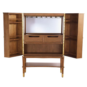Mueble Bar Moderno Hecho a Mano <span class=keywords><strong>de</strong></span> <span class=keywords><strong>Madera</strong></span> con Encimera <span class=keywords><strong>de</strong></span> Mármol y Acabado Negro <span class=keywords><strong>para</strong></span> el Hogar, Villa o Comedor - Product Image 2
