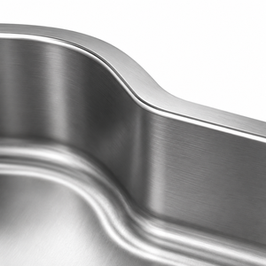 Évier de cuisine sous plan à cuve unique avec rebord arrière intégré, une cuve extra profonde, finition brossée, design unique - Product Image 3