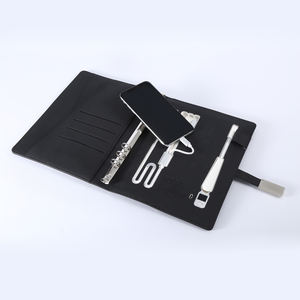 ชุดของขวัญส่งเสริมการขายธุรกิจแบบกำหนดเอง สมุดบันทึกพร้อมที่ชาร์จไร้สาย แบตสำรอง 8000mAh และโคมไฟตั้งโต๊ะ LED แบบ USB - Product Image 3