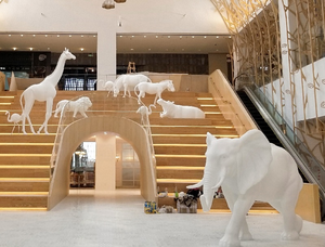 耐候性グラスファイバー樹脂製動物彫刻 象と野生動物モデル 屋内外で使用可能 カスタマイズ可能 - Product Image 4