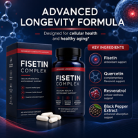 Capsules de Fisetin 500mg en gros – Formule 3-en-1 Longévité (Quercétine & Resvératrol) – Supplément Végétalien Non-OGM – Prix Usine