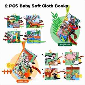 Livre en tissu pour bébés, animaux, 6-12 mois, livre tactile pour nourrissons, livre froissé - Product Image 4