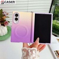 Étui de téléphone pliable en cuir PU dégradé pour Samsung Galaxy Z Fold 8, protection intégrale de la charnière, antichoc, tendance
