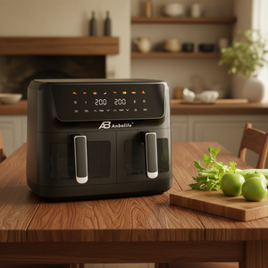 <span class=keywords><strong>Friteuse</strong></span> à air Anbolife 9L grande capacité 2400W haute puissance avec écran tactile et contrôle numérique, 6 préréglages et menus rapides pour usage familial - Product Image 3