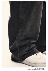 100% Cotton 358G Sweatpants Plain Flare Wide Leg Cargo Joggers Pants Cotton Mens Casual Jogging Sportswear Joggers De Hombres - Product Image 4