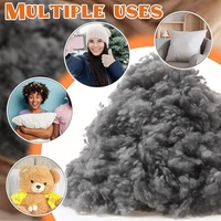 Remplissage en fibre de polyester gris noir, polyfill, rembourrage, 1,1 lb, haute résilience, pour oreillers, jouets en peluche, artisanat