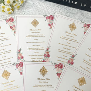 Impression florale personnalisée de cartes d'invitation de mariage, impression en relief à l'aveugle <span class=keywords><strong>grand</strong></span> <span class=keywords><strong>format</strong></span>, papier cartonné pour événements spéciaux - Product Image 4