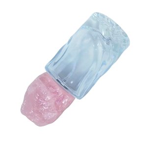 Flacon de parfum cosmétique vide au design élégant, cadeau de luxe avec bouchon en quartz rose naturel - Product Image 1