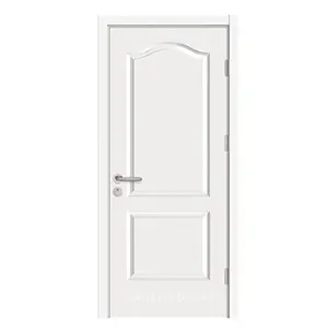 Manufacturer House Front Door Designs White Primed HDF Molded door Six Panel America Customized Courtyard