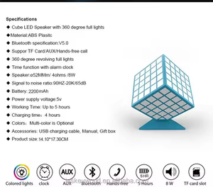 Trung quốc sản xuất chuyên nghiệp Rubik của Cube Loa Đảng đèn Disco bóng DJ Strobe Strobe hiệu ứng bảng với loa - Product Image 5