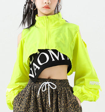 434 fluorescent green jazz blouse