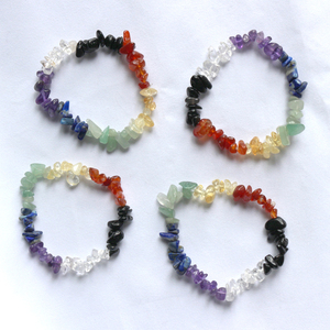 Bracelet 7 Chakras en Gros avec Pierres Précieuses Polies et Perles de Cristaux de Guérison Style Feng Shui à des Fins Décoratives - Product Image 1