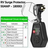 Protecteur de surtension pour camping-car 50 ampères de tension de charge prise de protection contre les surtensions extérieures avec couvercle étanche