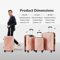 Ensemble de bagages à roulettes légers en ABS PC rigide OEM avec roues silencieuses pour voyages d'affaires