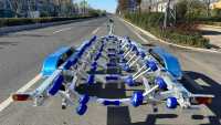 Remorque de bateau en aluminium à essieux tandem abordables de 8.2 mètres avec rouleaux oscillants en meilleure vente