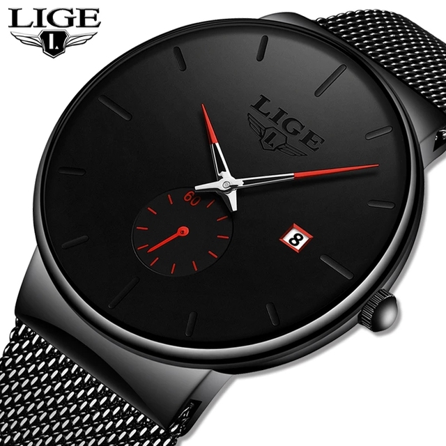 Lige 9969 Latest Fashion Casual Branded Quartz Movement Wrist Watch Waterproof Business Mens Style Watch for Men Montre Relojes