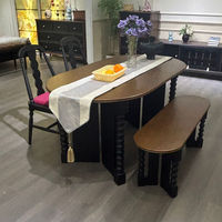 Table en bois massif de luxe, durable et élégante, ensemble de table à manger en bois de haute qualité pour salon, salle à manger, hôtel/cuisine
