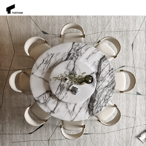 Tavolo da Pranzo Rotante Quadrato Personalizzabile in Marmo <span class=keywords><strong>Lilla</strong></span> Tostone, Ecologico e Durevole, per Casa e Hotel - Product Image 3