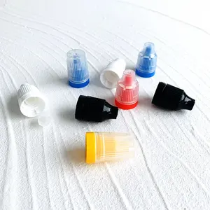 Different types of plastic caps with inner plugs for packaging liquid droplets in plastic bottles