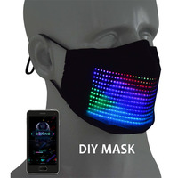 Costume d'Halloween Masque lumineux LED Cyberpunk Demi-visage LED Masque flash lumineux Masque LED contrôlé par l'application