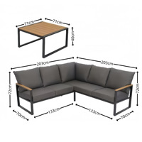 Conjunto de Sofá Moderno para Exteriores de 2-3 Plazas con Cojines, Estructura Metálica, Diseño Impermeable para Jardín y Sala de Estar
