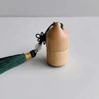 Mini-pendentif de voiture écologique 1ml 2ml vide en bois de bambou et verre, flacon roll-on pour huile de parfum et crème de soin