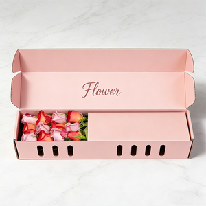 Cajas de Papel Corrugado para Envío de Flores, Diseño Personalizado, Impresión con Tamaño Personalizado, Floristería, Regalo Floral, <span class=keywords><strong>Te</strong></span> <span class=keywords><strong>Amo</strong></span>, Rosa, Flor Fresca - Product Image 5