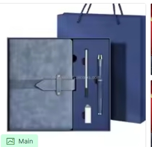 Coffret Cadeau d'Affaires de Luxe Personnalisé : Carnet A5, Clé USB, Stylo – Impression Sérigraphique du Logo Personnalisé – Cadeau de Bureau - Product Image 1