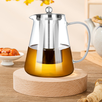 Service à thé de l'après-midi en verre borosilicaté à la mode de luxe Machine à café-théière de luxe transparente avec tasse en verre Bouilloire et théières