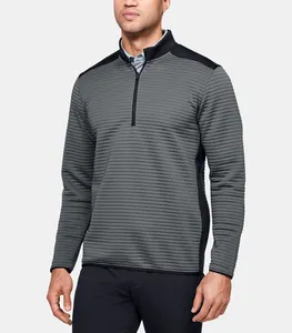 Custom Winter Men Golf Sport Two Tonw Design Half 1/4 Zip Neck Pima Poly Cotton Pullover Sweatshirt