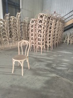 Chaise en plastique empilable élégante pour hôtel, événement, fête, salle à manger, style bois courbé, vente en gros
