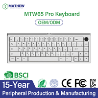 Keyboard Jepang ODM/OEM 65% Layout, Kabel, RGB Backlit, Hot Swap, Kustomisasi Bahasa, Keyboard Switch Magnetik dengan Knob