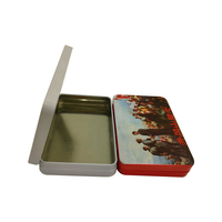 Petites boîtes en fer blanc à charnière, blanc, rectangle pour gomme à mâcher, de qualité alimentaire, mini boîte en fer blanc avec couvercle rabattable