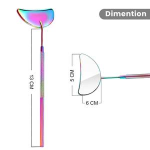 Professional Multi Color Moon Shaped Cosmetic Lash Mirror Custom Label Sale Makeup & <b>Eyelash</b> Extension Tools by Bahasa Pro - Product Image 3