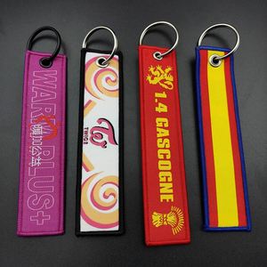 Porte-clés en tissu avec logo personnalisé en gros / Étiquettes brodées pour clés / Jet Tags - Product Image 6