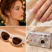 Offre Spéciale : Autocollants 3D en Strass – Kit de Tatouages Temporaires Auto-Adhésifs Personnalisables OEM pour Maquillage Artistique du Visage