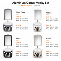 Ensemble de meuble-lavabo moderne en aluminium épais blanc de 18 pouces à fixer au mur avec vasque en céramique et rangement pour salle de bain