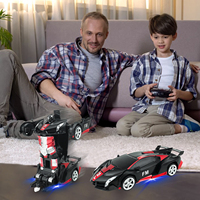Nouvelle Conception 2025 Voiture Télécommandée Robot Rouge Givré pour Enfants 2-en-1 avec Induction à 360 Degrés Véhicule pour Enfants