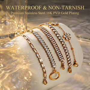 Rinhoo 316L ทอง<span class=keywords><strong>18K</strong></span> PVD สแตนเลสสตีลสร้อยข้อมือเพทายผู้หญิงกันน้ำกันจางเครื่องประดับแฟชั่นของขวัญ - Product Image 5