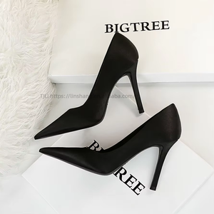 Ultra High Stiletto Slip-on Pointed Toe Sexy Figure-flattering Satin <b>Pumps</b> for Women, Nightclub Dress Heels - Product Image 6