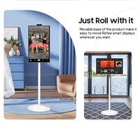 Smart TV 24/32 Inci LED Putih Portabel Android TV Stand dengan Layar Sentuh Resolusi 4K Desain Gulung Speaker Terintegrasi