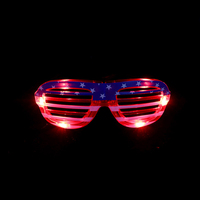 Jour de l'indépendance drapeau américain lunettes à LED 4 juillet fête nationale EyeShutter avec lumière clignotante LED rouge faveurs de fête